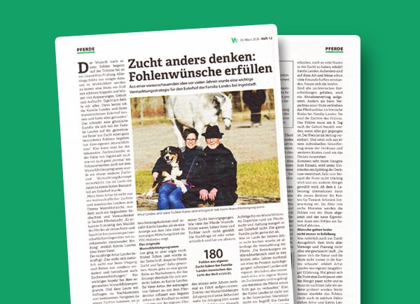 Wir sind in der Presse! Zucht anders denken: Fohlenwünsche erfüllen